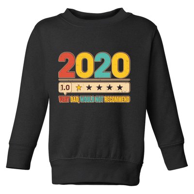 Vintage 2020 1 Star Rating Very Bad Would Not Recommend Toddler Sweatshirt