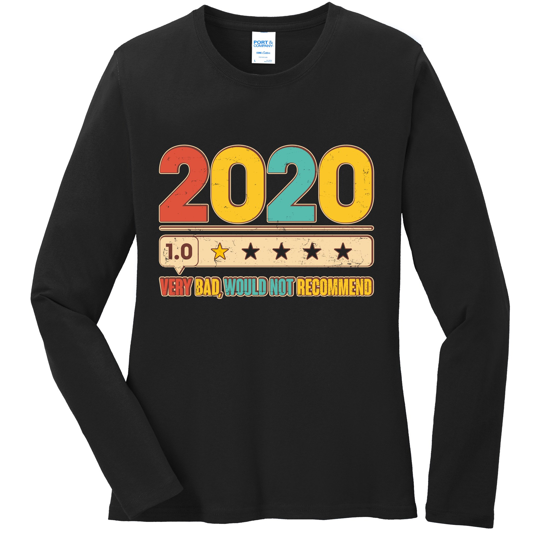 Vintage 2020 1 Star Rating Very Bad Would Not Recommend Ladies Long Sleeve Shirt