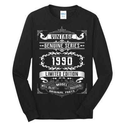 Vintage 30th Birthday Genuine Series 1990 Tall Long Sleeve T-Shirt