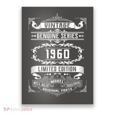 Vintage 60th Birthday Genuine Series 1960 Poster