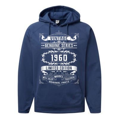 Vintage 60th Birthday Genuine Series 1960 Performance Fleece Hoodie