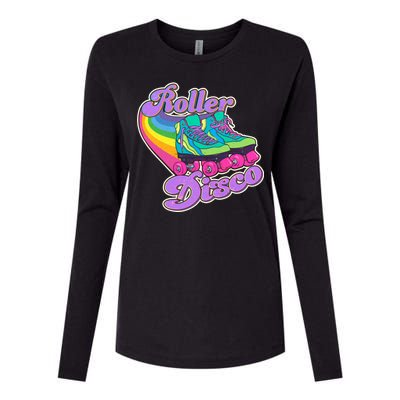 Vintage 80s Retro Roller Disco Skates Womens Cotton Relaxed Long Sleeve T-Shirt