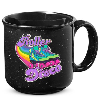 Vintage 80s Retro Roller Disco Skates 15oz Campfire Ceramic Mug