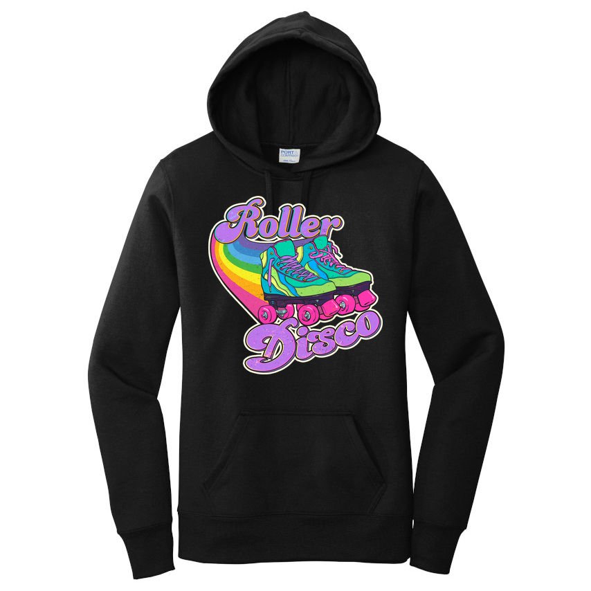 Vintage 80s Retro Roller Disco Skates Women's Pullover Hoodie