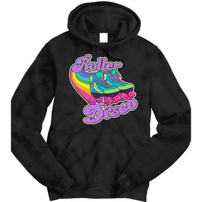 Vintage 80s Retro Roller Disco Skates Tie Dye Hoodie
