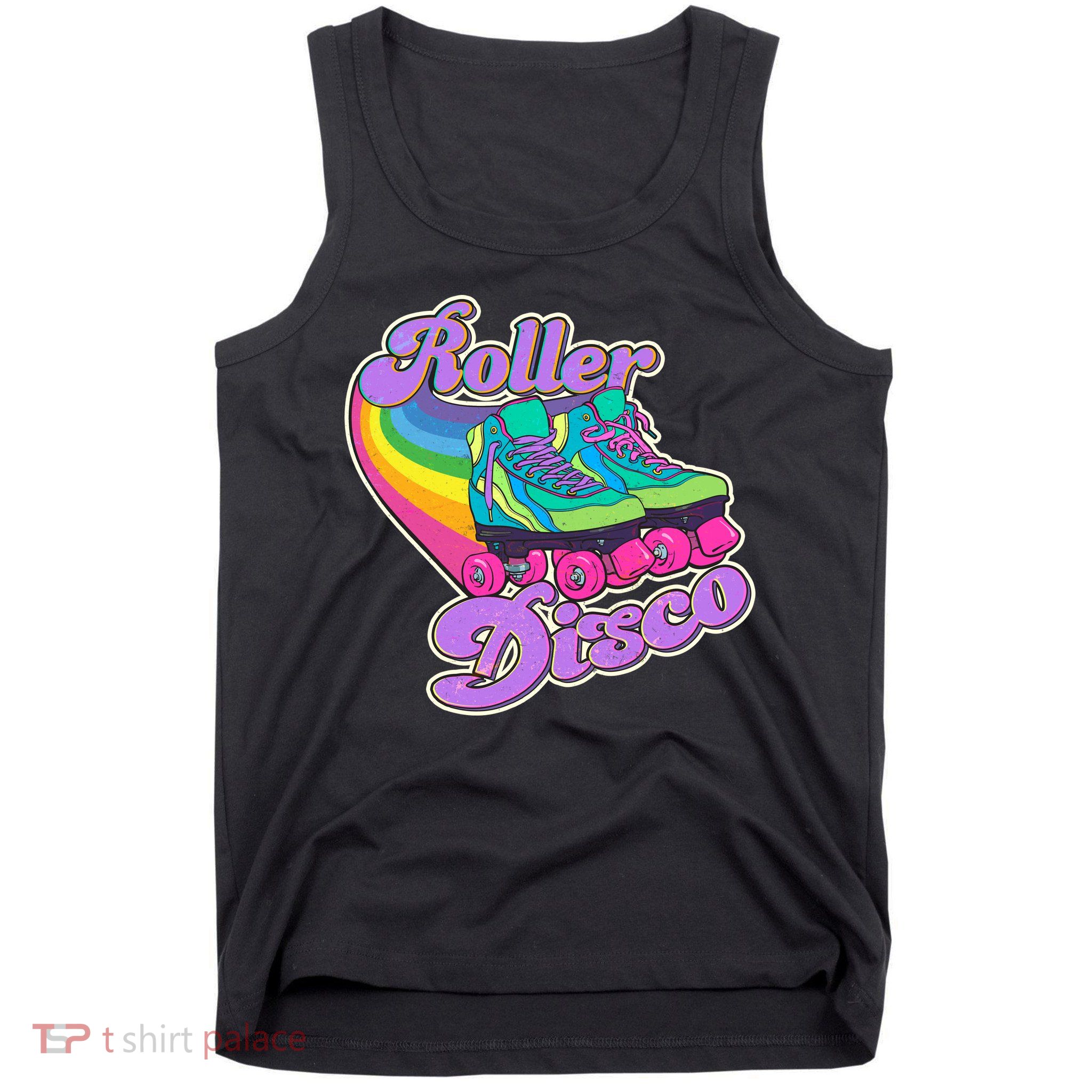 Vintage 80s Retro Roller Disco Skates Tank Top