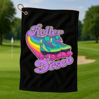 Vintage 80s Retro Roller Disco Skates Golf Towel
