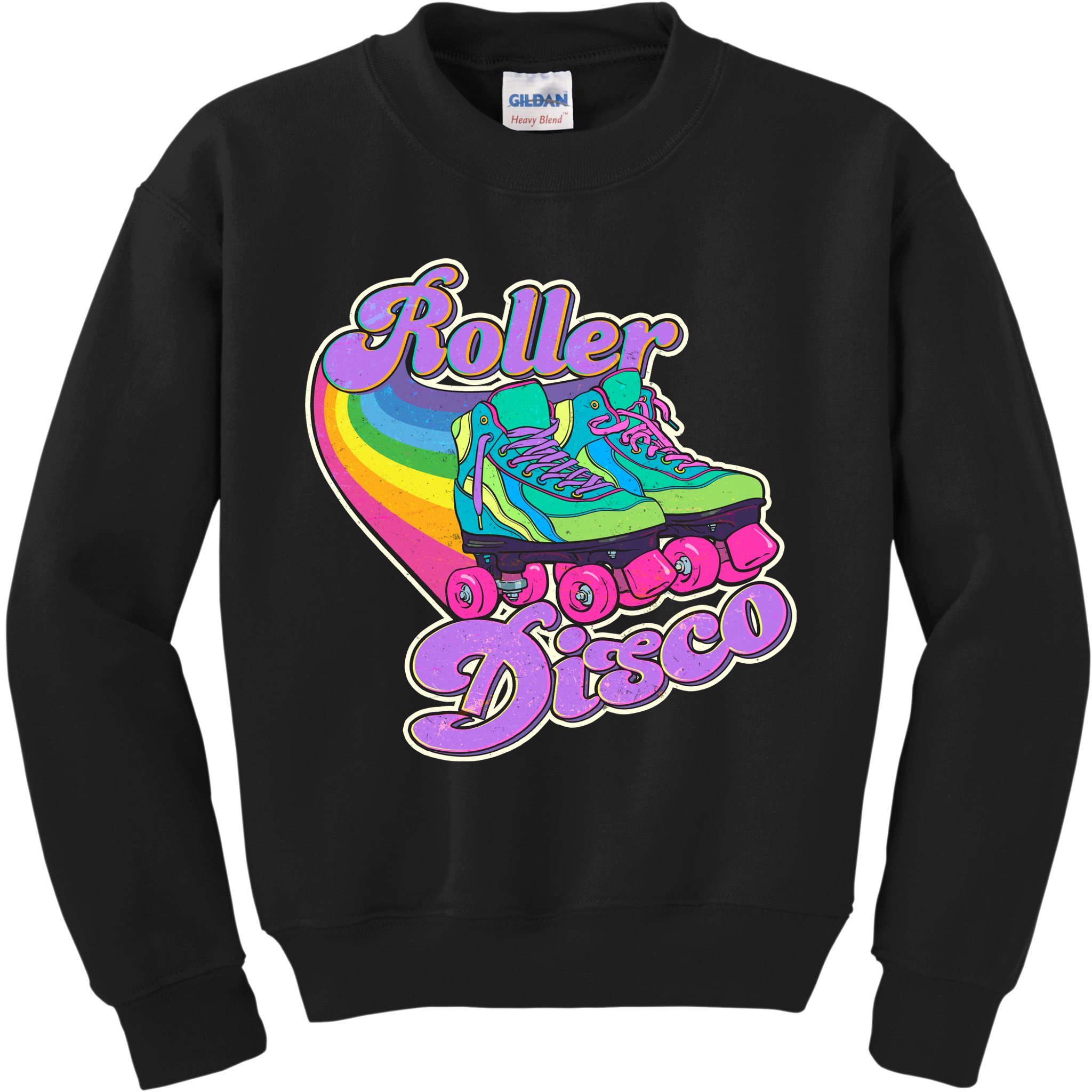 Vintage 80s Retro Roller Disco Skates Kids Sweatshirt