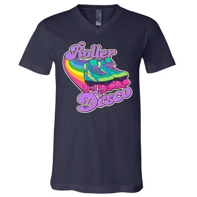 Vintage 80s Retro Roller Disco Skates V-Neck T-Shirt