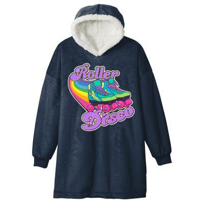 Vintage 80s Retro Roller Disco Skates Hooded Wearable Blanket