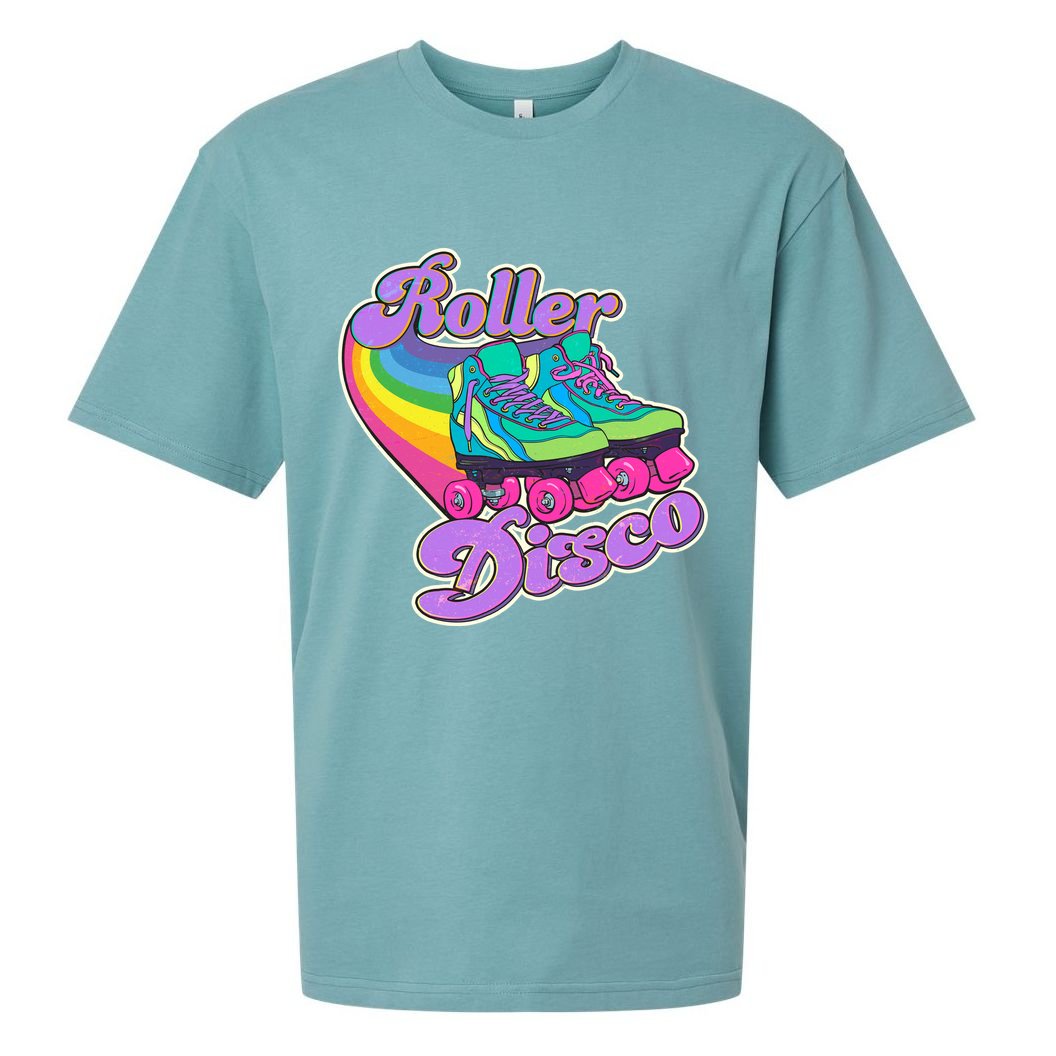 Vintage 80s Retro Roller Disco Skates Sueded Cloud Jersey T-Shirt
