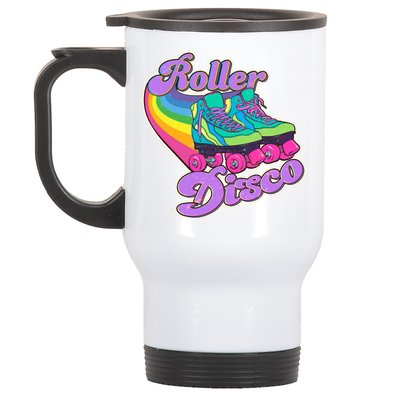 Vintage 80s Retro Roller Disco Skates Stainless Steel Travel Mug