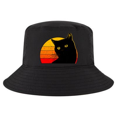 Vintage 80's Style Black Cat Retro Sun Cool Comfort Performance Bucket Hat