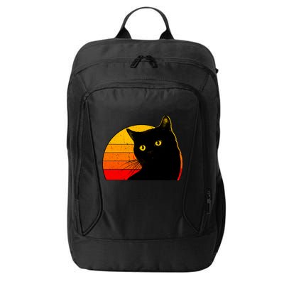 Vintage 80's Style Black Cat Retro Sun City Backpack