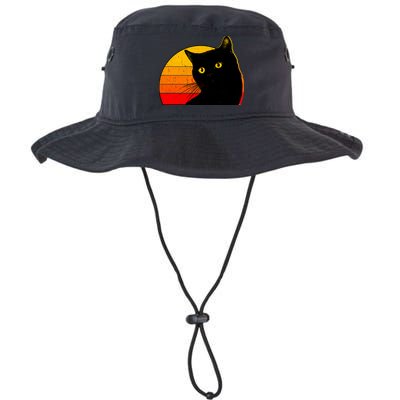 Vintage 80's Style Black Cat Retro Sun Bucket Hat