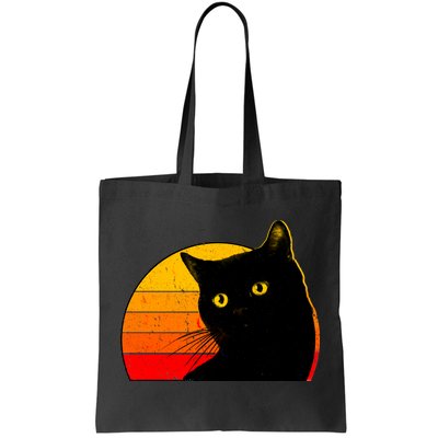 Vintage 80's Style Black Cat Retro Sun Tote Bag