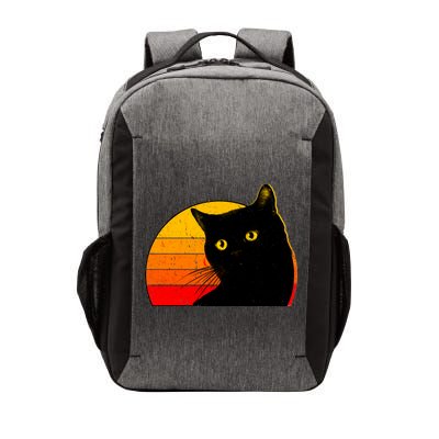 Vintage 80's Style Black Cat Retro Sun Vector Backpack