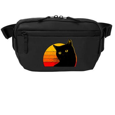 Vintage 80's Style Black Cat Retro Sun Crossbody Pack