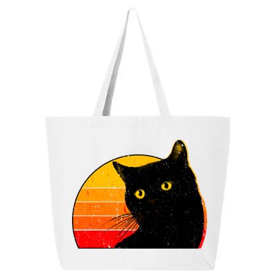 Vintage 80's Style Black Cat Retro Sun 25L Jumbo Tote