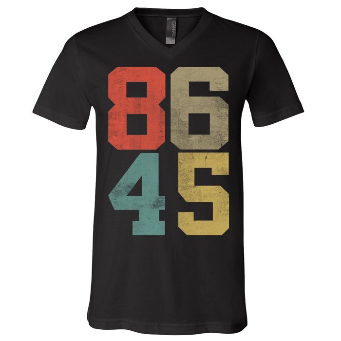 Vintage 86 45 Anti Trump V-Neck T-Shirt