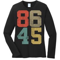 Vintage 86 45 Anti Trump Ladies Long Sleeve Shirt