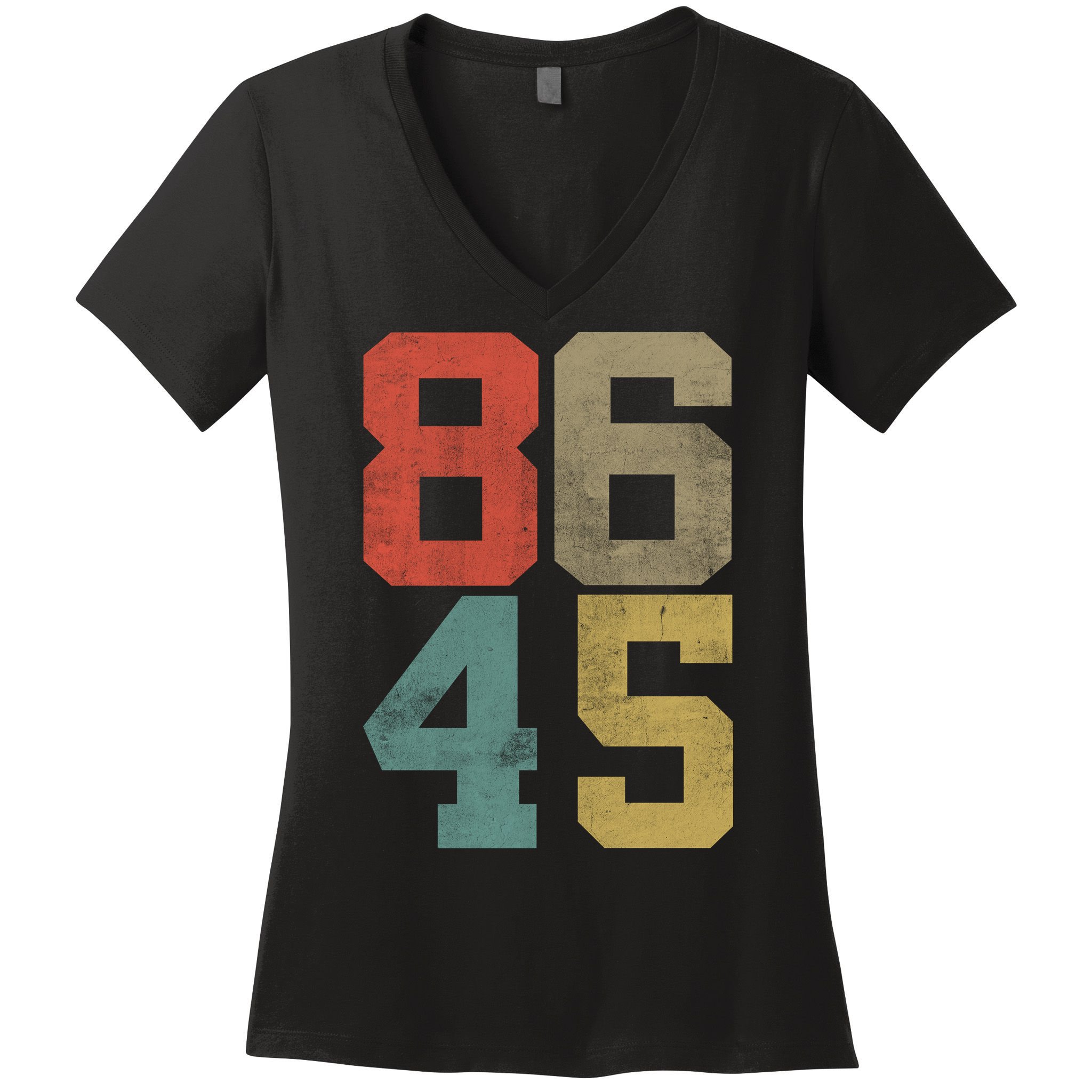 Vintage 86 45 Anti Trump Women's V-Neck T-Shirt