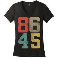 Vintage 86 45 Anti Trump Women's V-Neck T-Shirt