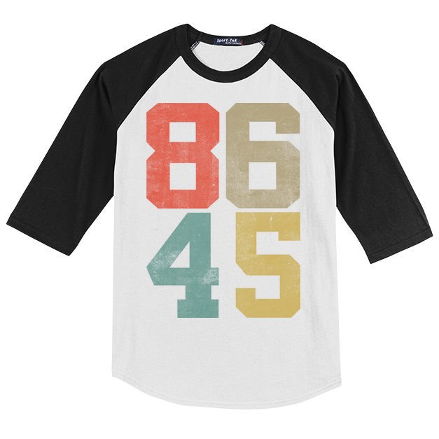 Vintage 86 45 Anti Trump Kids Colorblock Raglan Jersey