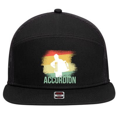 Vintage Accordion 7 Panel Mesh Trucker Snapback Hat