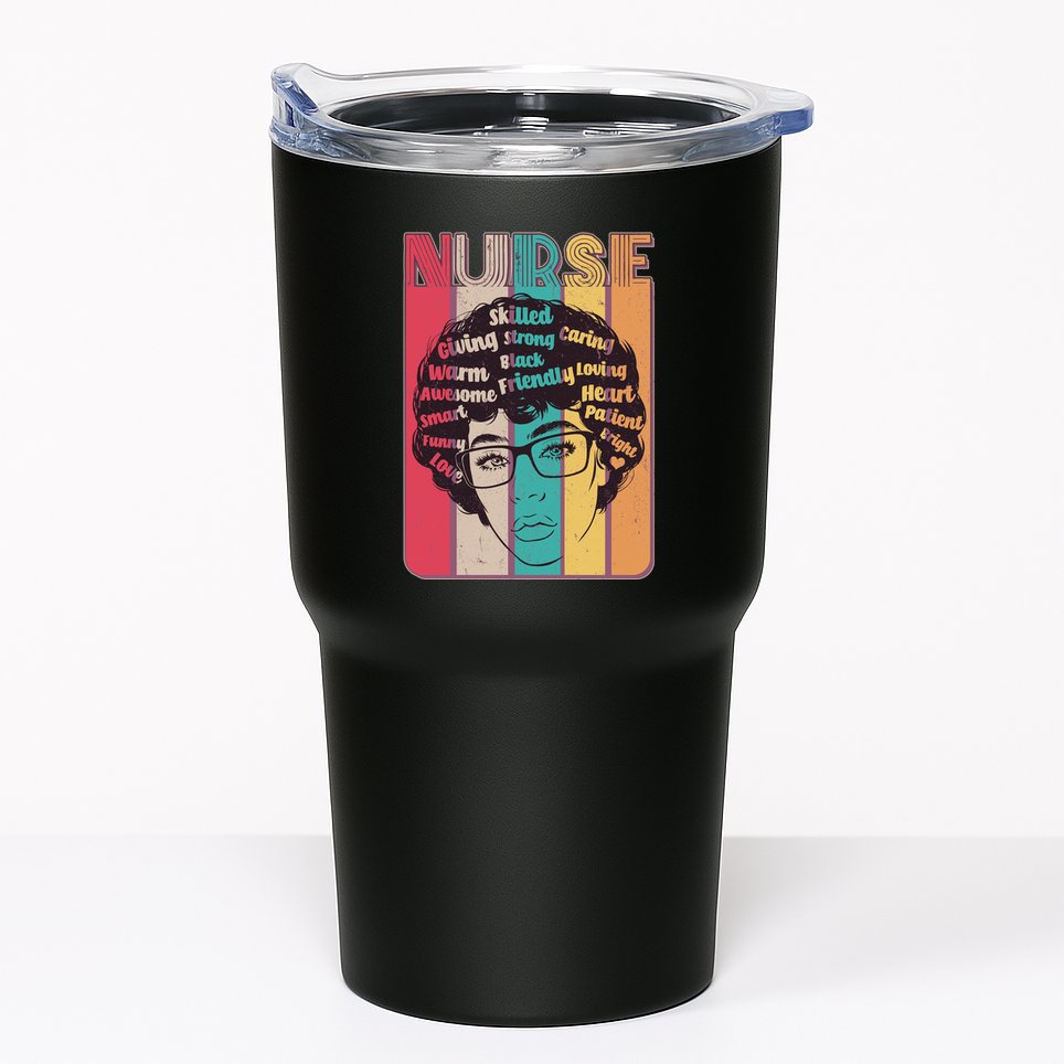 Vintage African American Black Nurse Tumbler