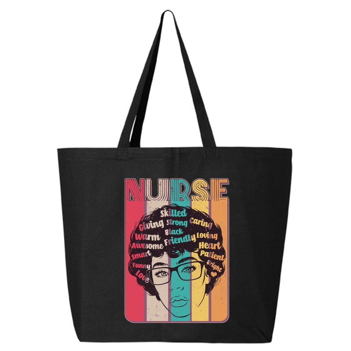 Vintage African American Black Nurse 25L Jumbo Tote