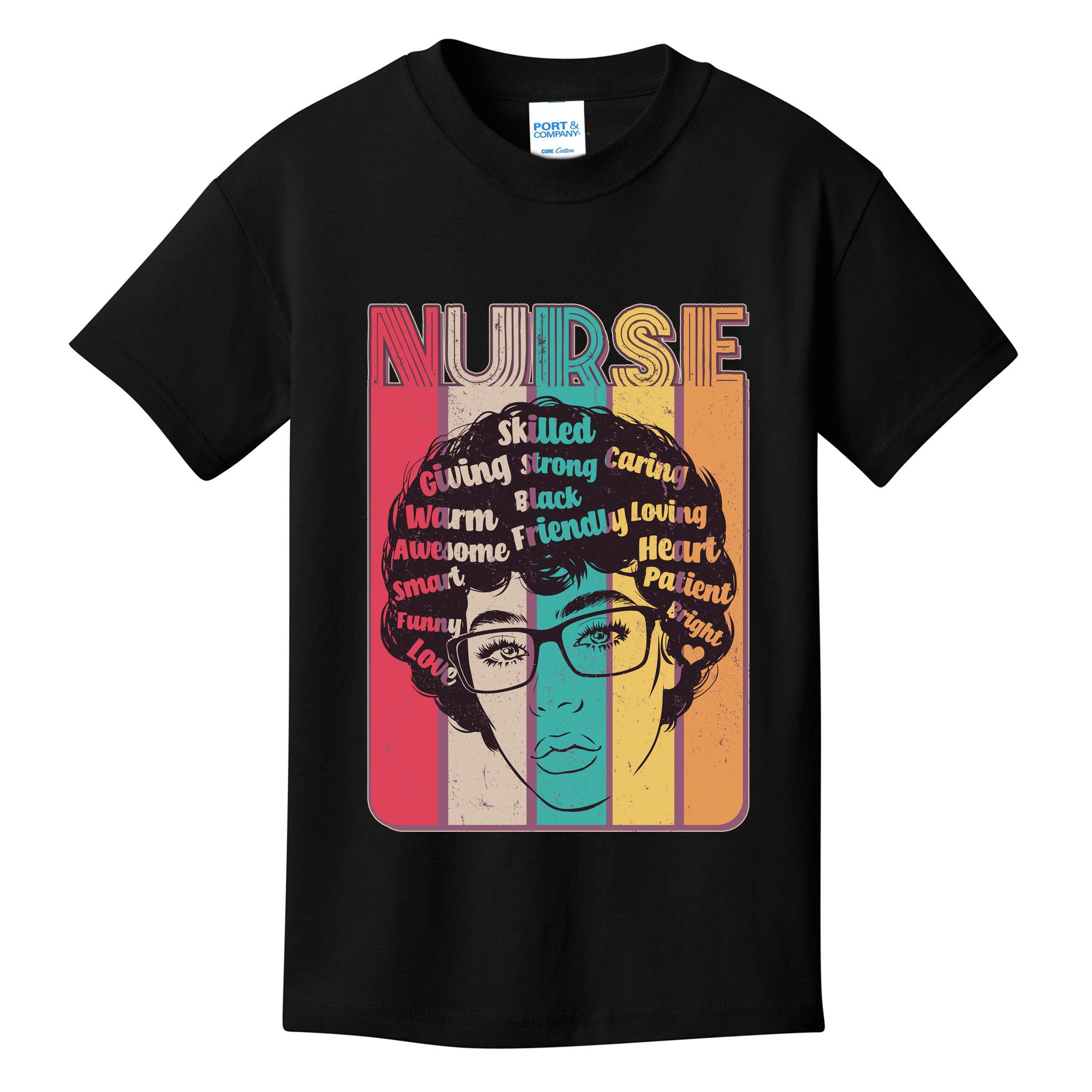 Vintage African American Black Nurse Kids T-Shirt