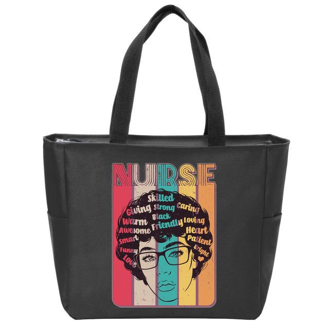 Vintage African American Black Nurse Zip Tote Bag