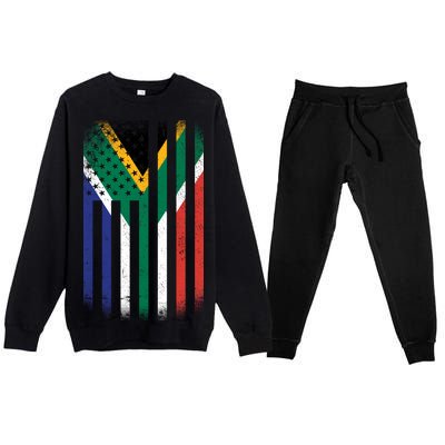 Vintage African Flag Premium Crewneck Sweatsuit Set