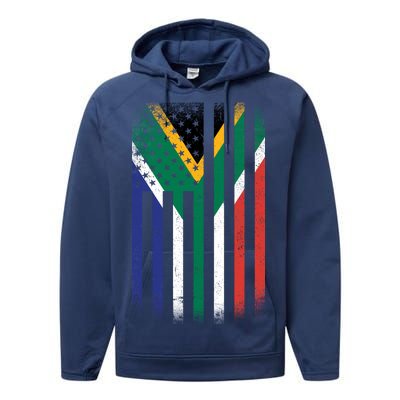 Vintage African Flag Performance Fleece Hoodie