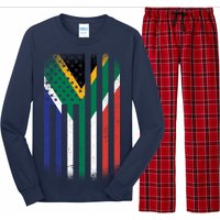 Vintage African Flag Long Sleeve Pajama Set