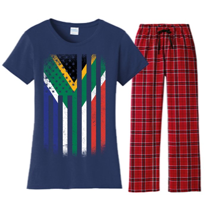 Vintage African Flag Women's Flannel Pajama Set