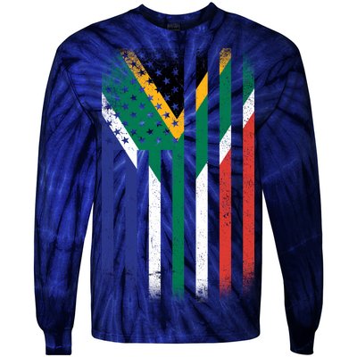 Vintage African Flag Tie-Dye Long Sleeve Shirt