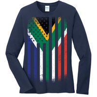 Vintage African Flag Ladies Long Sleeve Shirt