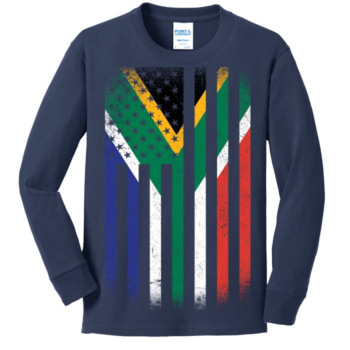 Vintage African Flag Kids Long Sleeve Shirt