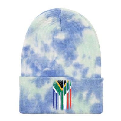 Vintage African Flag Tie Dye 12in Knit Beanie