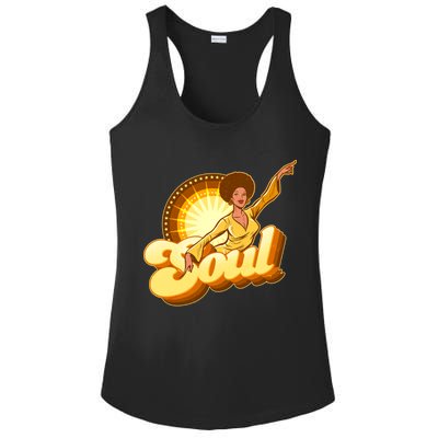 Vintage Afro Soul Retro 70s Ladies PosiCharge Competitor Racerback Tank