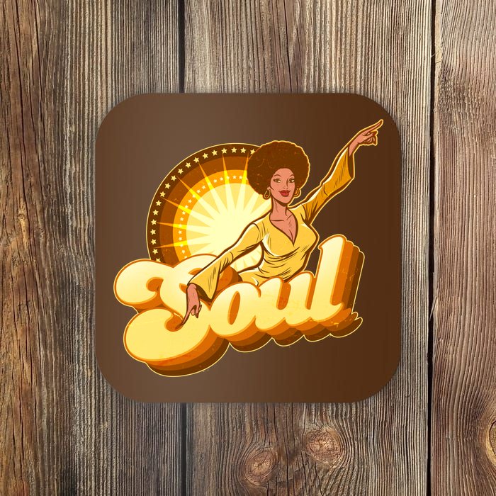 Vintage Afro Soul Retro 70s Coaster