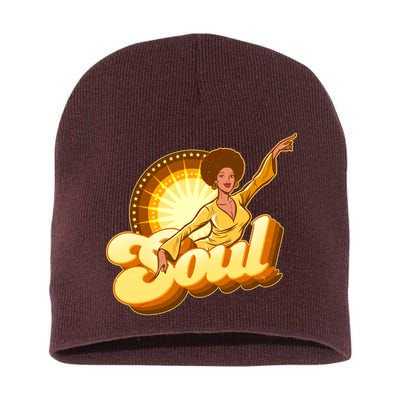 Vintage Afro Soul Retro 70s Short Acrylic Beanie