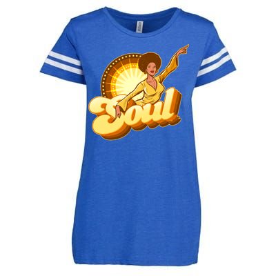 Vintage Afro Soul Retro 70s Enza Ladies Jersey Football T-Shirt