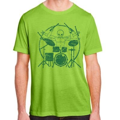 Vintage Alien Drummer Adult ChromaSoft Performance T-Shirt