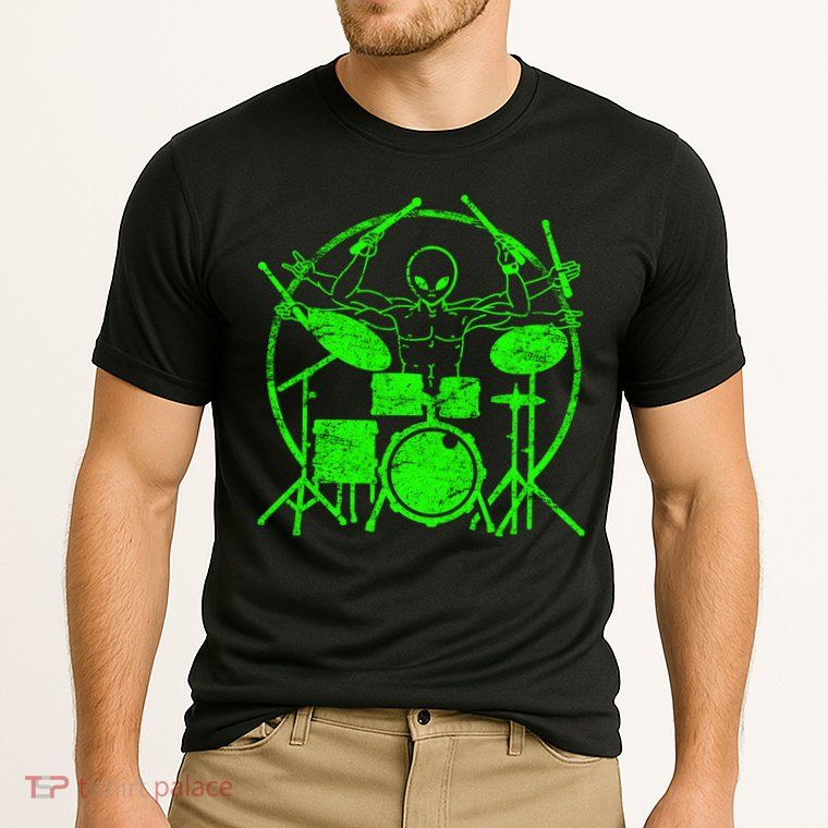 Vintage Alien Drummer Performance Shirt