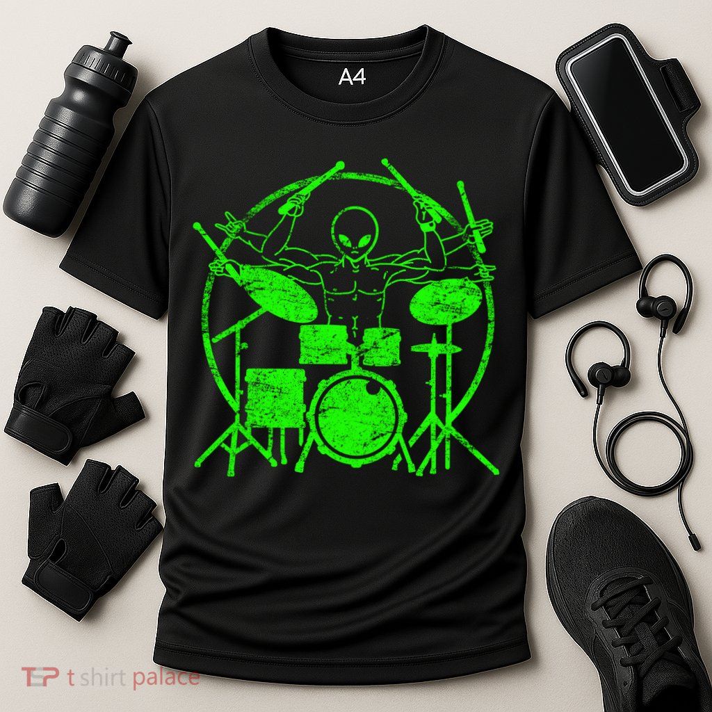 Vintage Alien Drummer Performance Shirt