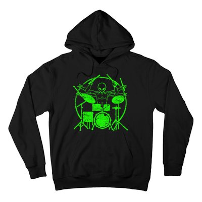 Vintage Alien Drummer Hoodie