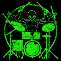 Vintage Alien Drummer Tall T-Shirt